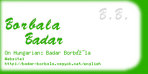 borbala badar business card